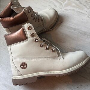 Timberland Cream and Copper Boots